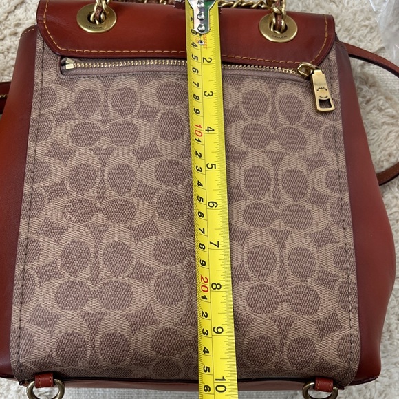 🍁NWT Coach Signature Parker Tan/Rust Backpack Rare Find! Gorgeous!! - Picture 10 of 14